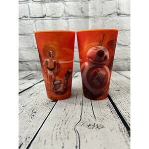 STAR WARS THE FORCE AWAKENS BB8 DROID 3D HOLOGRAM ORANGE PLASTIC TUMBLER CUPS